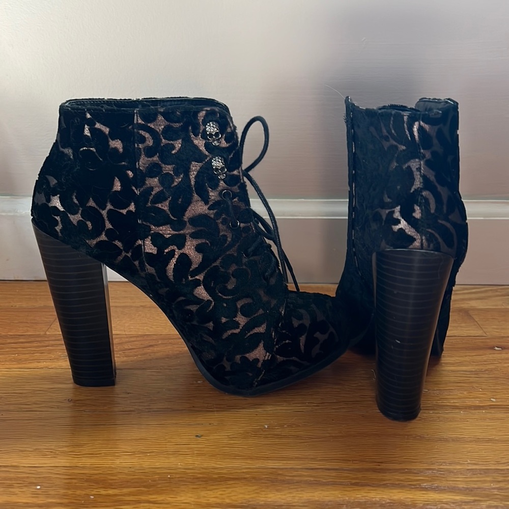 Call it Spring Velvet Skull Bootie - Picture 6 of 7